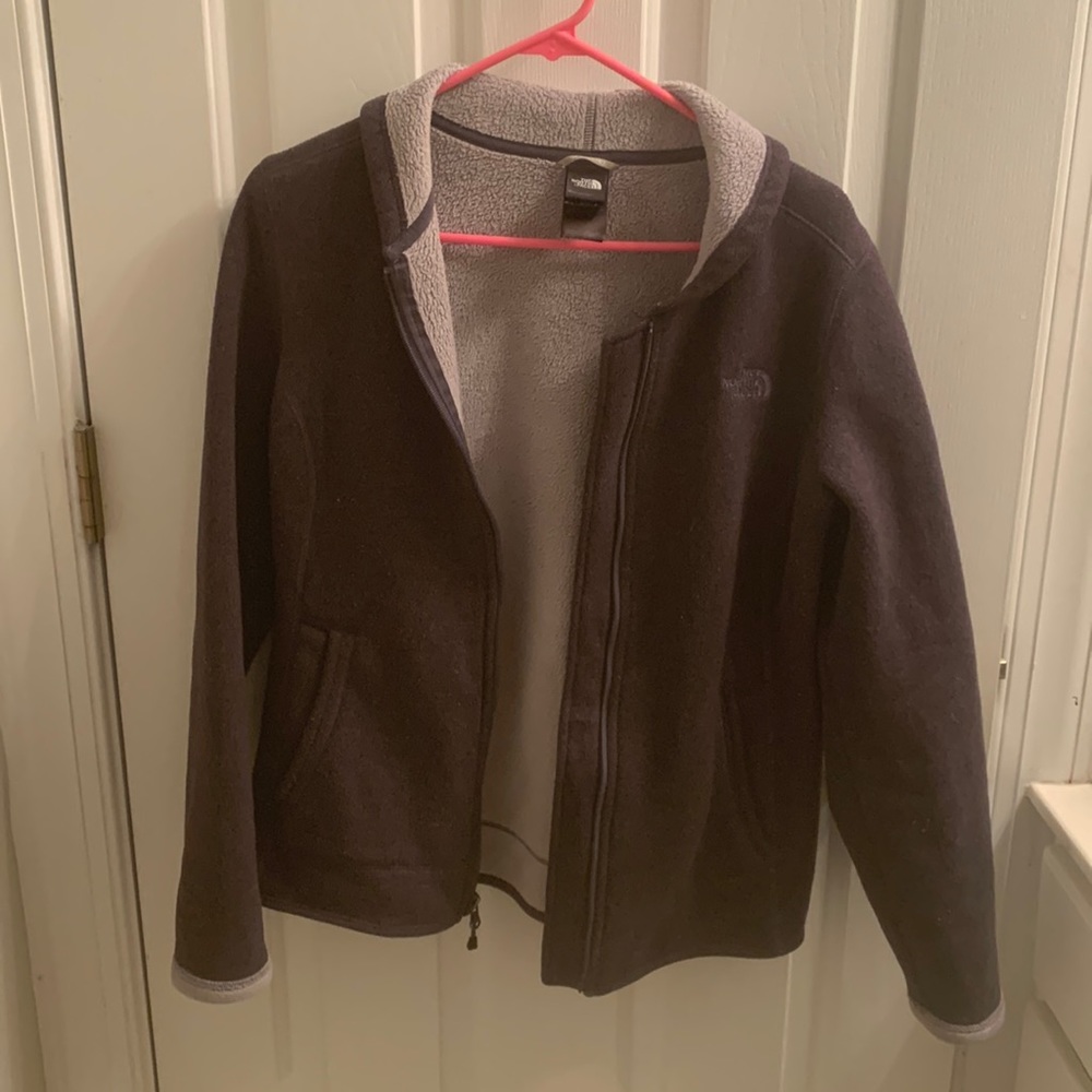 medium dark purple north face jacket